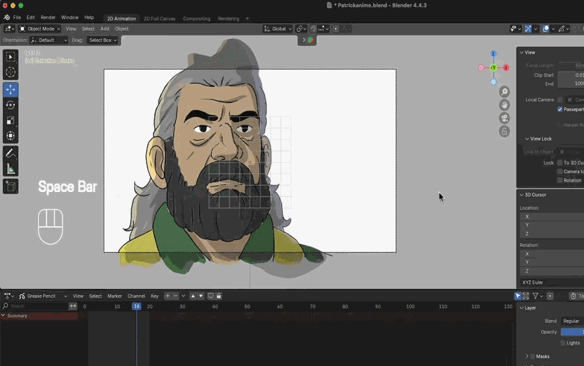 Lighting a drawing in real time