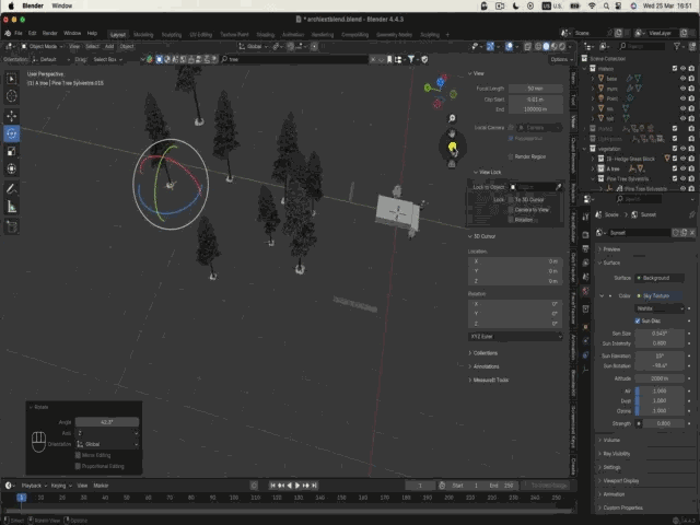 Position trees with Geometry Nodes
