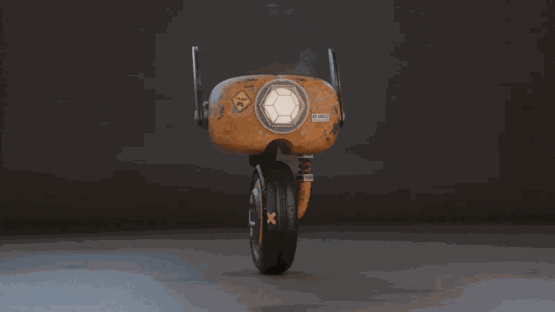 Final render of the 3D robot created in the Blender for Beginners course