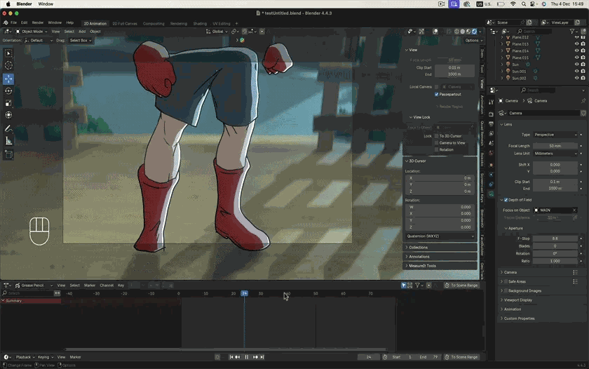 Blender Grease Pencil - 2D animation in a 3D viewport