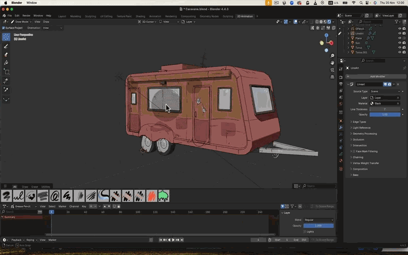 Drawing in 3D on objects